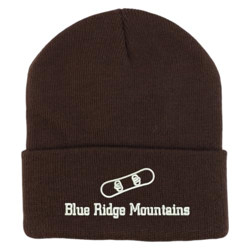 Trendy Apparel Shop Blue Ridge Mountains Snowboard Logo Embroidered Long Cuff Beanie