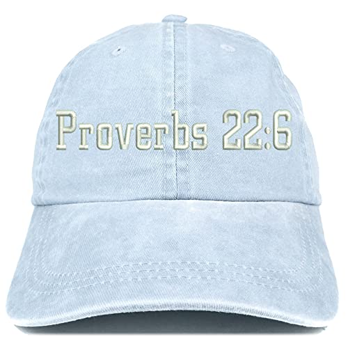 Trendy Apparel Shop Proverbs 22: 6 Washed Pigment Dyed Baseball Cap