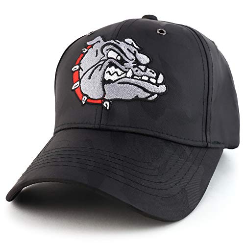 Trendy Apparel Shop Angry Bulldog Head Nyon Camo Baseball Cap