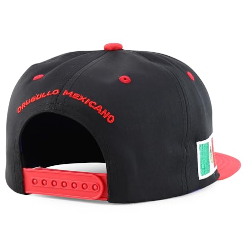 Trendy Apparel Shop Mexico El Tri Soccer Theme Embroidered Flatbill Snapback Cap