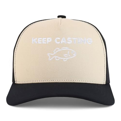 Trendy Apparel Shop Keep Casting Embroidered 5 Panel Snapback Trucker Cap