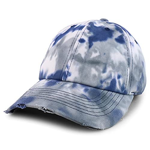 Trendy Apparel Shop Plain Cotton Tie Dyed Patterned Soft Crown Baseball Cap