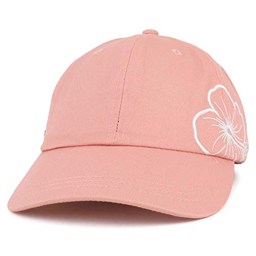 Trendy Apparel Shop Tropical Hibiscus Flower Embroidered Unstructured Cap