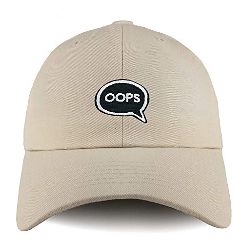 Trendy Apparel Shop Oops Patch Solid Cotton Unstructured Dad Hat