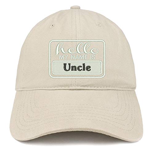 Trendy Apparel Shop Hello My Name is Uncle Soft Crown 100% Brushed Cotton Cap