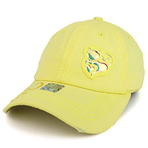 Trendy Apparel Shop Love Heart Cat High Frequency Patch Frayed Baseball Cap