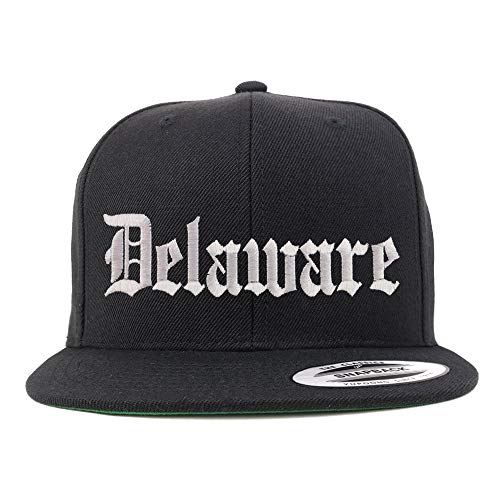Trendy Apparel Shop Delaware State Old English Embroidered Flatbill Snapback