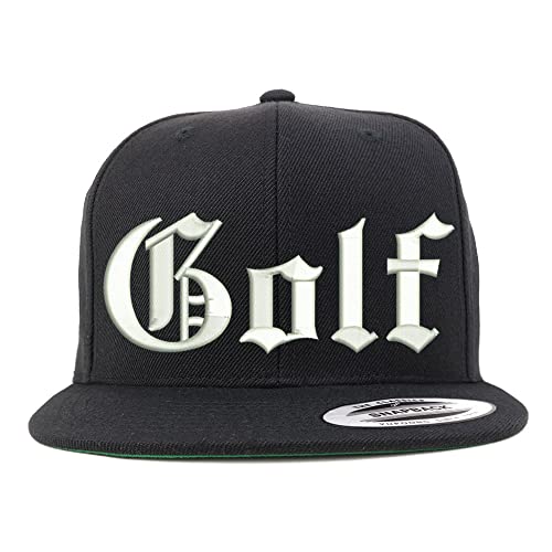 Trendy Apparel Shop Old English Golf Embroidered Flatbill Snapback