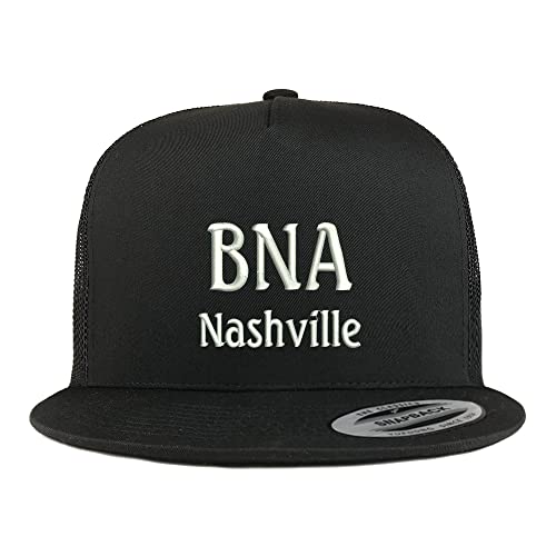 Trendy Apparel Shop BNA Nashville Embroidered 5 Panel Flatbill Trucker Cap