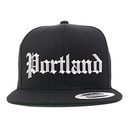 Trendy Apparel Shop Portland Old English Embroidered Flatbill Snapback