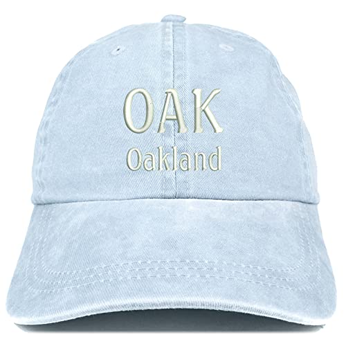 Trendy Apparel Shop Oak Oakland Embroidered Pigment Dyed Washed Baseball Cap