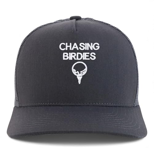 Trendy Apparel Shop Chasing Birdies Embroidered 5 Panel Snapback Trucker Cap