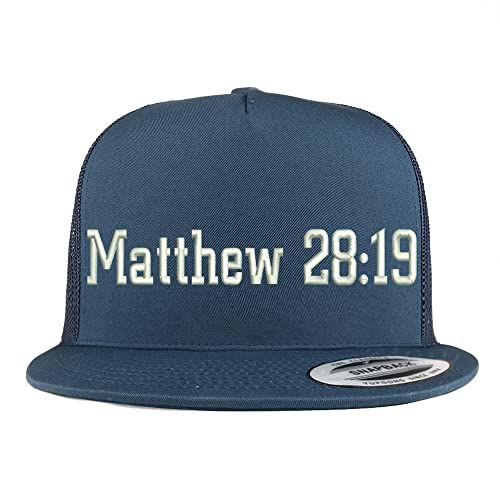 Trendy Apparel Shop Matthew 28:19 5 Panel Flatbill Trucker Cap