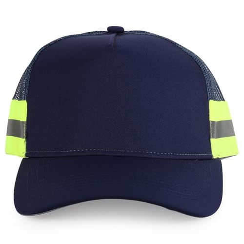 Trendy Apparel Shop XXL Oversized Reflective High Visibility Safety Trucker Cap