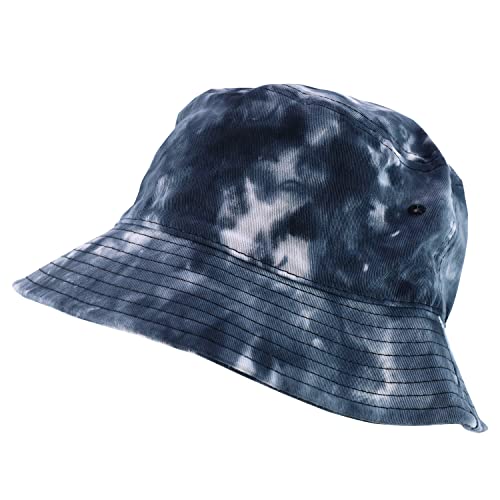 Trendy Apparel Shop Plain 100% Cotton Tie Dye Fabric Patterned Summer Bucket Hat