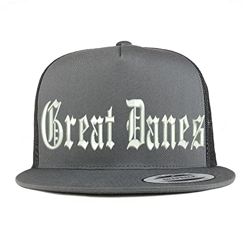 Trendy Apparel Shop Old English Great Danes 5 Panel Flatbill Trucker Cap