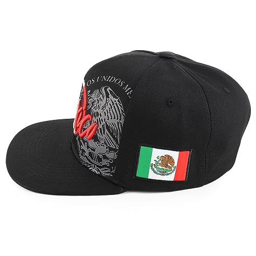 Trendy Apparel Shop Mexico Eagle Embroidered Flatbill Snapback Cap