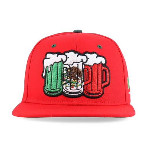 Trendy Apparel Shop 6 Panel Mexico Theme Beer Embroirdered Snapback Cap