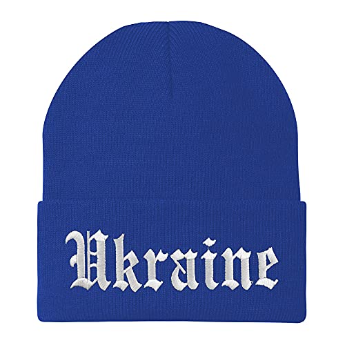 Trendy Apparel Shop Ukraine Old English Embroidered Long Cuff Beanie