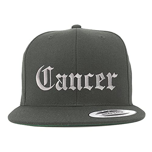 Trendy Apparel Shop Cancer Old English Embroidered Flatbill Snapback