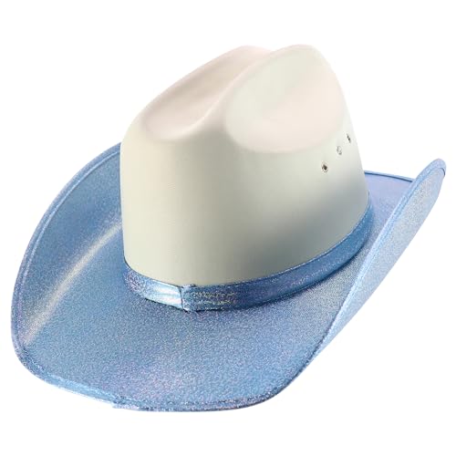 Trendy Apparel Shop Metalic Glitter Space Cowboy Cowgirl Hat