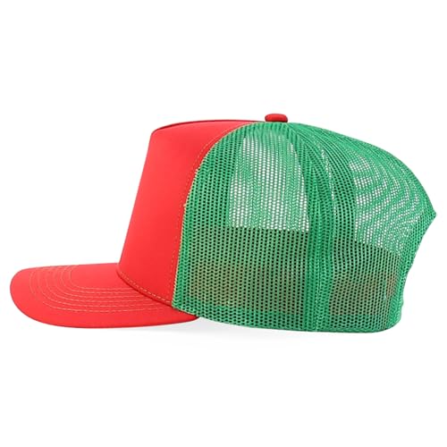 Trendy Apparel Shop 5 Panel Structured Trucker Cap with Mexico Flag Design Undervisor