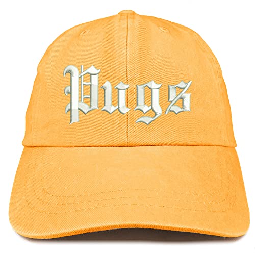 Trendy Apparel Shop Old English Pugs Washed Pigment Dyed Baseball Cap