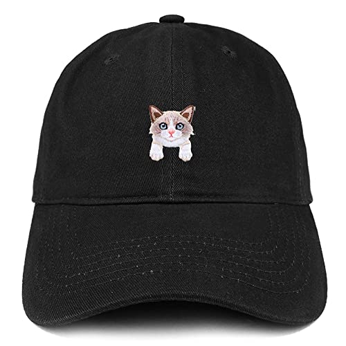 Trendy Apparel Shop Snowshoe Cat Kitten Patch Low Profile Soft Cotton Baseball Cap
