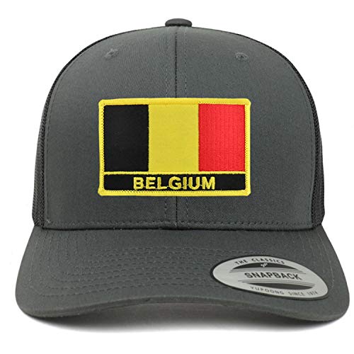 Trendy Apparel Shop Flexfit XXL Belgium Flag Retro Trucker Mesh Cap