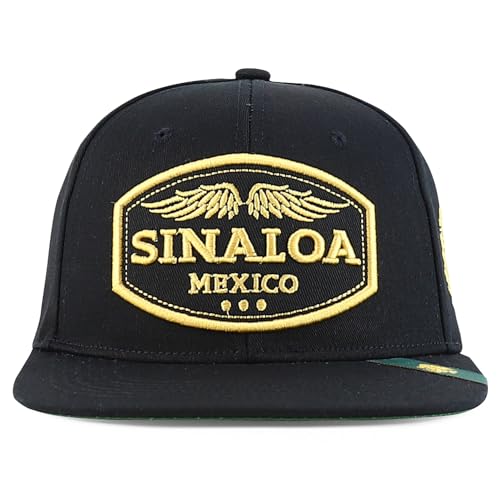 Trendy Apparel Shop Mexico States with Eagle Embroidered Flatbill Snapback Cap
