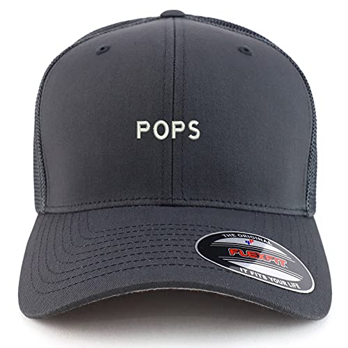 Trendy Apparel Shop Oversized XXL Pops Embroiderd Structured Fitted Trucker Mesh Cap