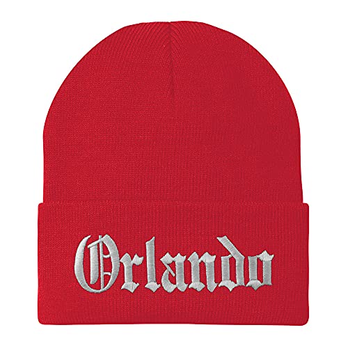 Trendy Apparel Shop Orlando Old English Embroidered Long Cuff Beanie
