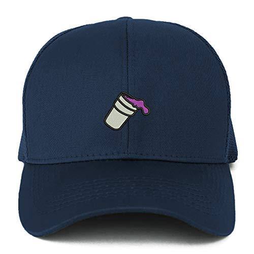 Trendy Apparel Shop XXL Double Cup Morning Coffee Embroidered Structured Trucker Mesh Cap