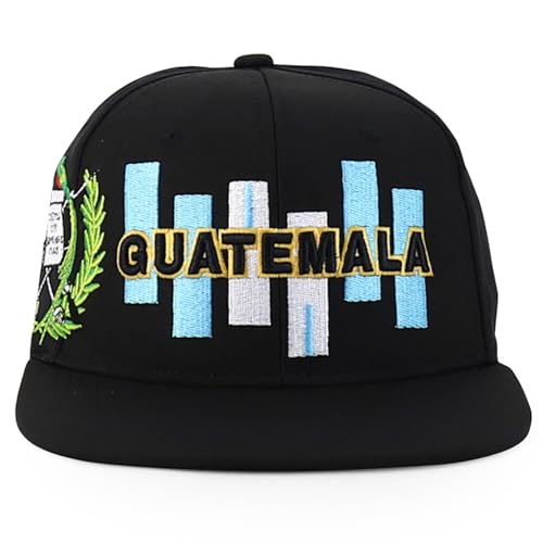 Trendy Apparel Shop Central America States Embroidered Mesh Back Flat Bill Cap