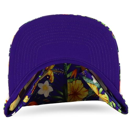 Trendy Apparel Shop Floral Print Unstructured 5 Panel Flatbill Rope Baseball Cap