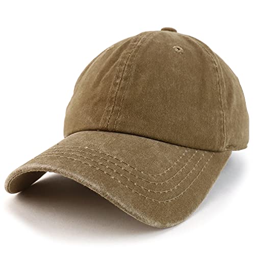 Trendy Apparel Shop Plain Unisex Unstructured Pigment Dyed Washed Baseball Cap