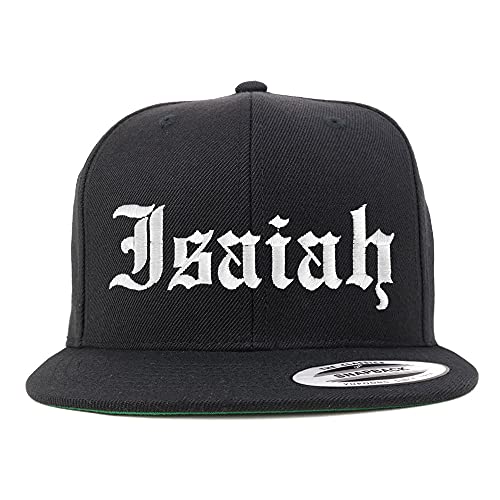 Trendy Apparel Shop Isaiah Old English Embroidered Flatbill Snapback