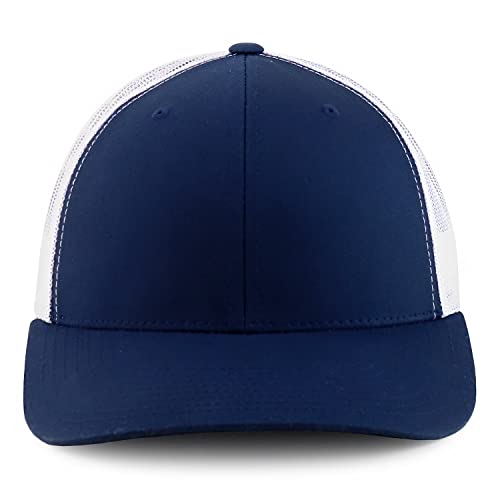 Trendy Apparel Shop Flexfit Oversize XXL Structured Blank 6 Panel Retro Trucker Mesh Cap
