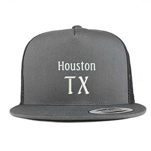 Trendy Apparel Shop Houston TX Embroidered 5 Panel Flatbill Trucker Cap