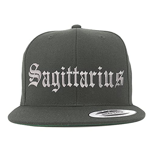 Trendy Apparel Shop Sagittarius Old English Embroidered Flatbill Snapback