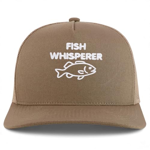 Trendy Apparel Shop Fish Whisperer Embroidered 5 Panel Snapback Trucker Cap