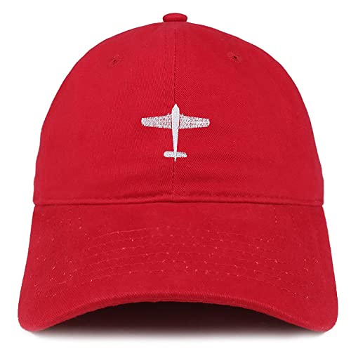 Trendy Apparel Shop Aircraft Bi Plane Embroidered Low Profile Soft Cotton Baseball Cap