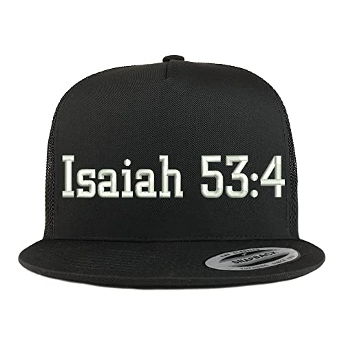 Trendy Apparel Shop Isaiah 53:4 5 Panel Flatbill Trucker Cap