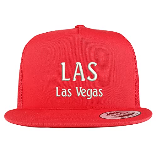 Trendy Apparel Shop LAS Las Vegas Embroidered 5 Panel Flatbill Trucker Cap