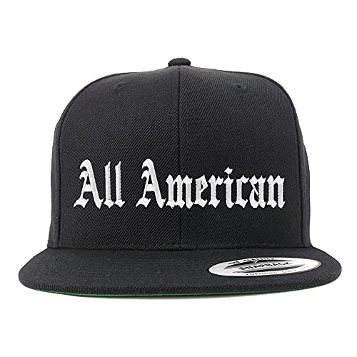 Trendy Apparel Shop All American Old English Embroidered Flatbill Snapback