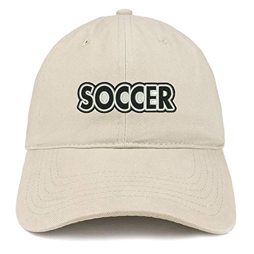 Trendy Apparel Shop Soccer Embroidered Soft Crown 100% Brushed Cotton Cap