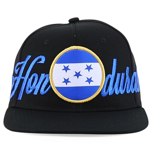 Trendy Apparel Shop Central America States Embroidered Mesh Back Flat Bill Cap