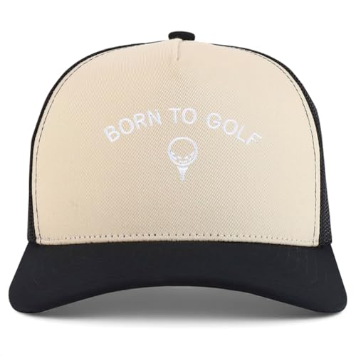 Trendy Apparel Shop Born to Golf Embroidered 5 Panel Snapback Trucker Cap