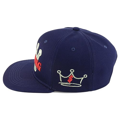 Trendy Apparel Shop 3D Crown Cash King Embroidered 6 Panel Flatbill Snapback Cap