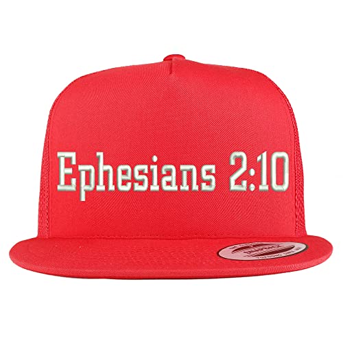 Trendy Apparel Shop Ephesians 2:10 5 Panel Flatbill Trucker Cap